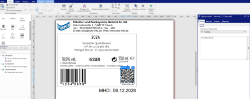 Bild 5 Software für Etikettengestaltung und Druck