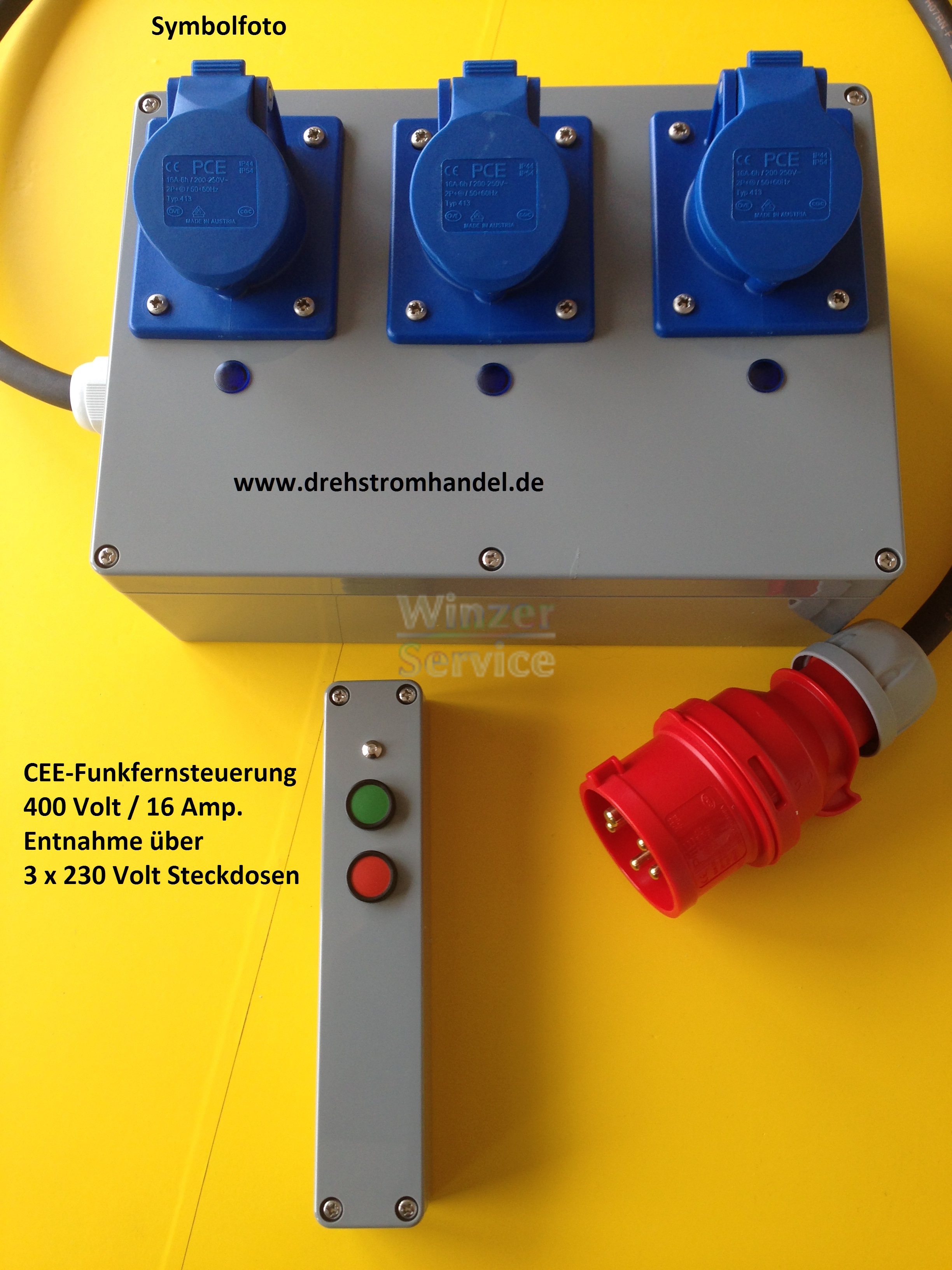 CEE-Funkfernsteuerung / Funkfernbedienung  400 Volt / 16 A.