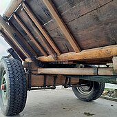 Bild 3 Restaurierter Oldtimer Holz Anhänger Traktor Gummiwagen Planwagen