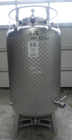 1125 Liter Sektdrucktank/ Drucktank mit Kühlmantel 7,0 bar 