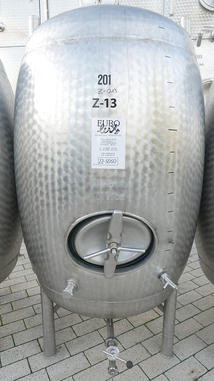 Bild 1 Eiertank / Lagertank aus V2A marmoriert, 1.500L, gebr.