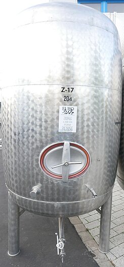 2.600 Liter Eiertank / Lagertank aus V2A marmoriert, gebr.
