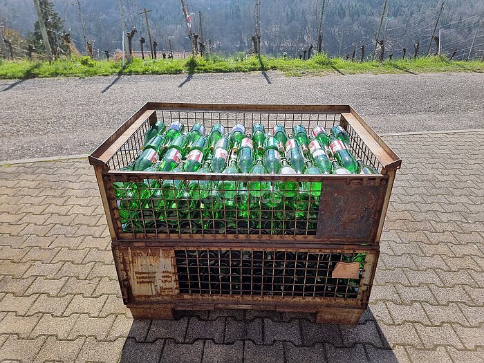 Bild 1 1-Liter-Schlegelflaschen sortenrein (grün oder weiß)