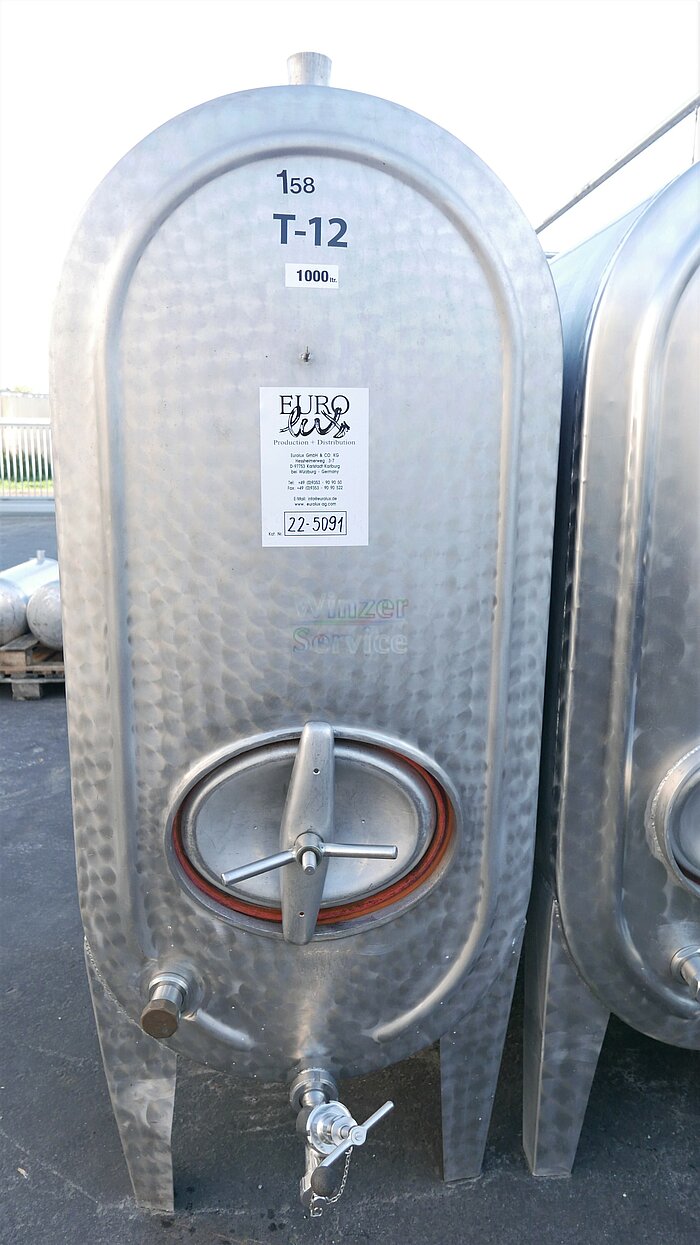 Bild 1 1.000 Liter Tank, Lagertank, Weintank m. Kühlplatte aus V2A